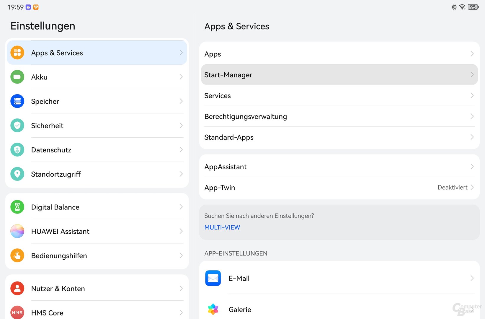 Einstellung im Start-Manager für microG Services Framework Proxy anpassen