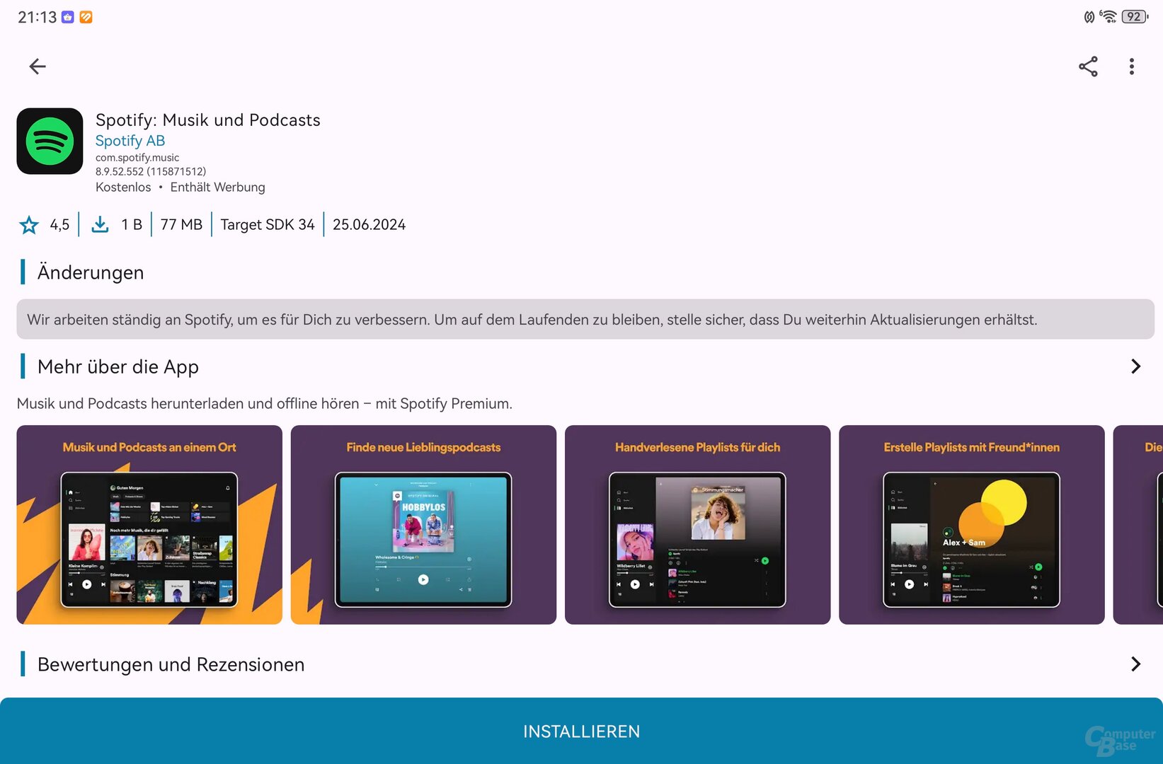 Spotify aus dem Aurora Store installieren