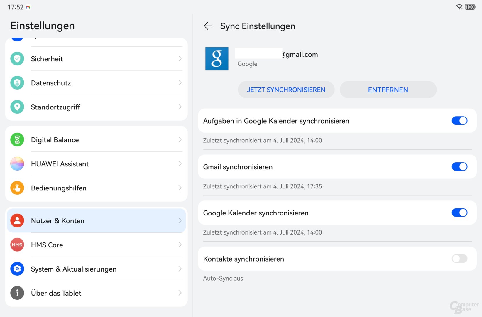 Kontakte synchronisieren aktivieren