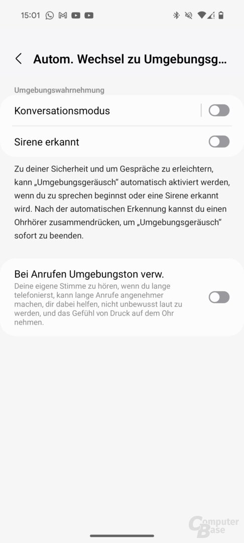 Galaxy Buds 3 Pro: Konversationsmodus und Sirenenerkennung