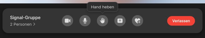 Hand heben in Videokonferenzen in Signal
