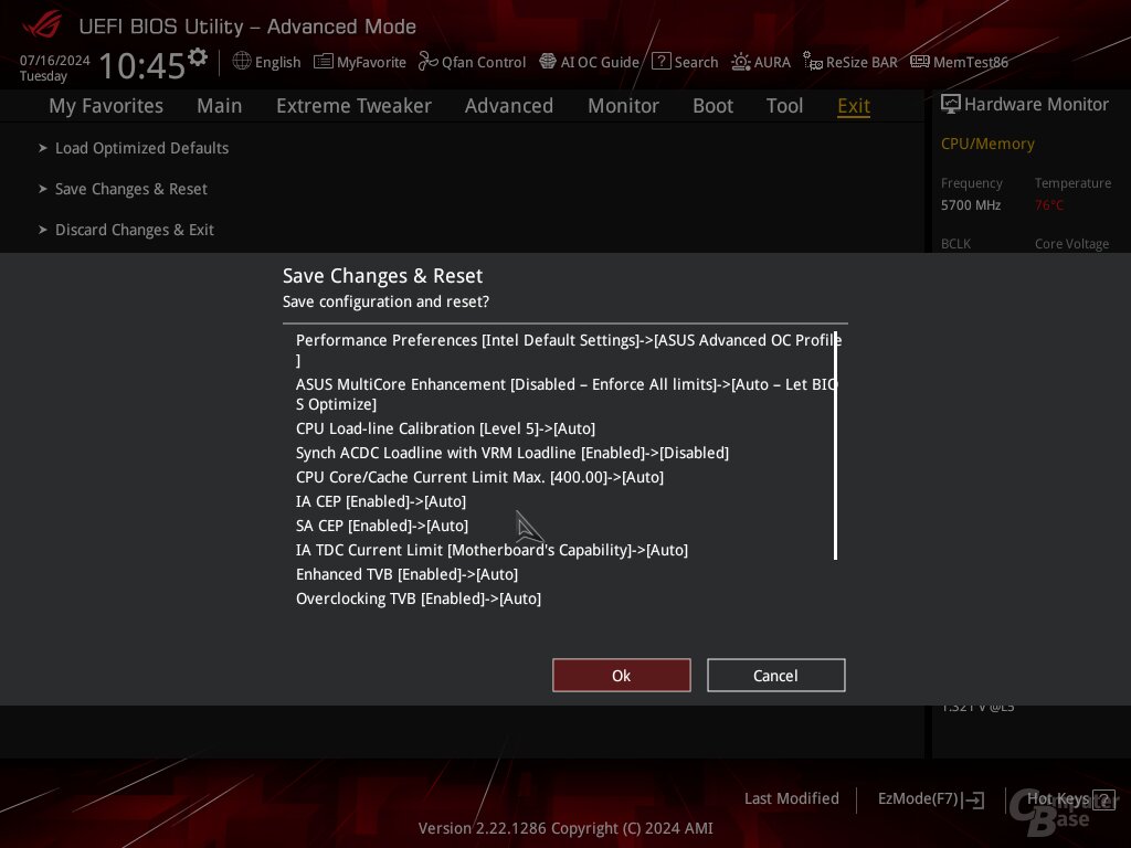 Im „Asus Advanced OC Profile“ wird alles ausgehebelt (Asus MultiCore Enhancement an), was nicht bei drei auf den Bäumen ist