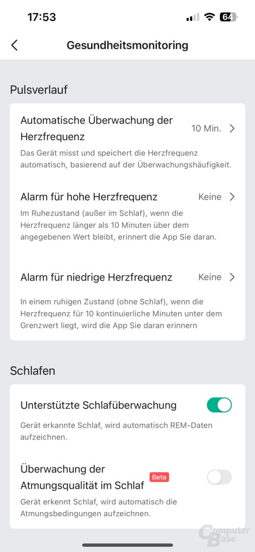 Inbetriebnahme und Einstellungen des Amazfit Helio Ring in der Zepp-App