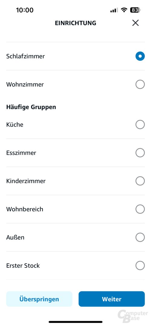 Ersteinrichtung des Echo Spot (2024) in der Alexa-App