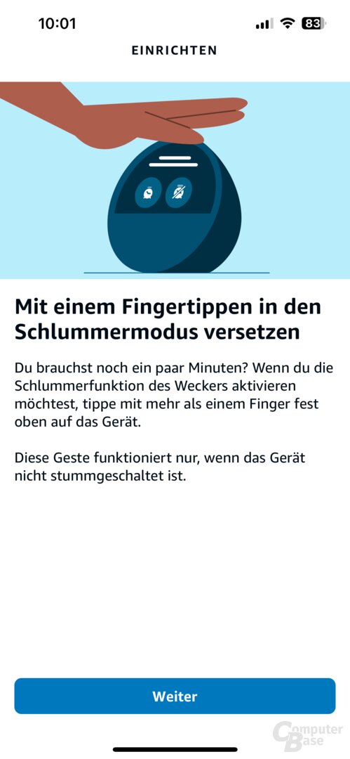 Ersteinrichtung des Echo Spot (2024) in der Alexa-App