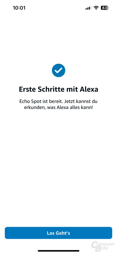 Ersteinrichtung des Echo Spot (2024) in der Alexa-App