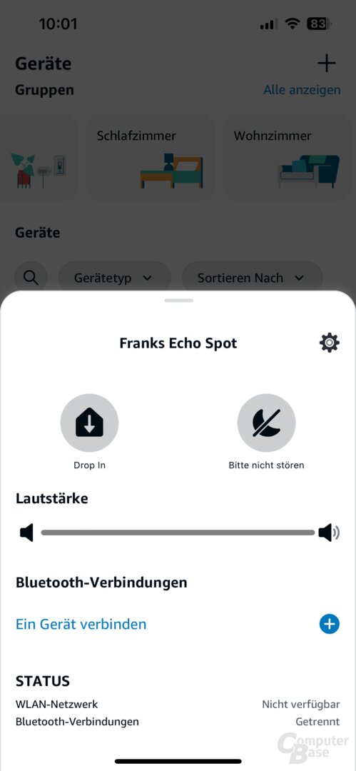 Ersteinrichtung des Echo Spot (2024) in der Alexa-App