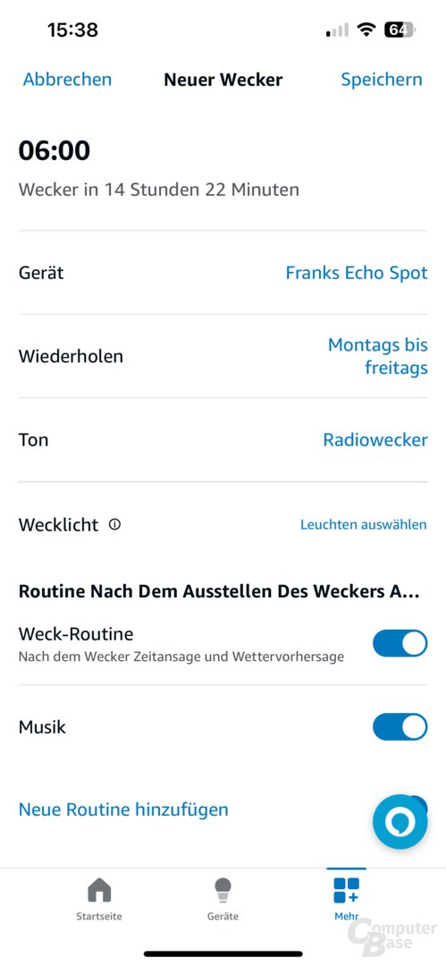 Wecker mit Musik über Automation einrichten