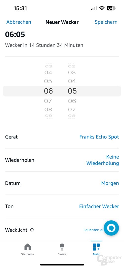 Wecker mit Musik über Automation einrichten