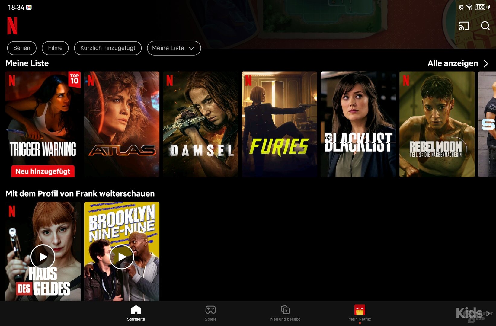 Netflix auf dem MatePad 11.5"S