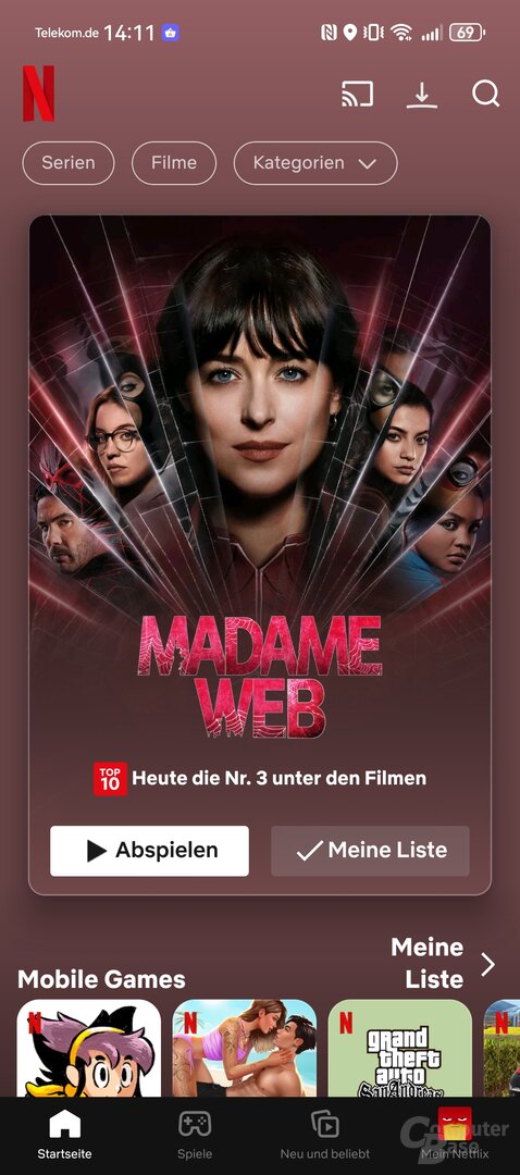 Netflix auf dem Huawei Pura 70 Ultra