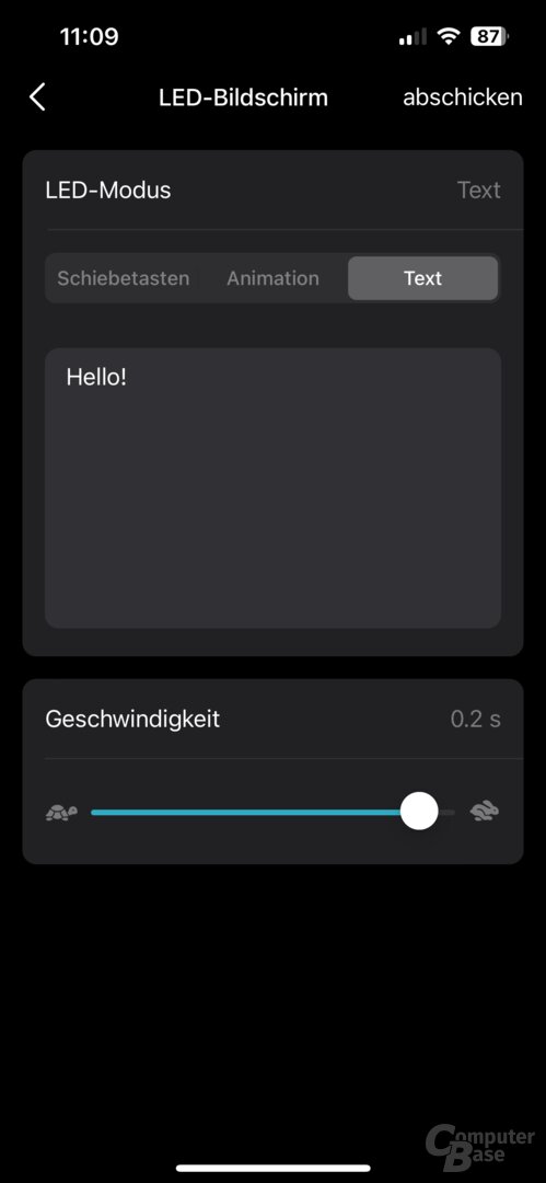Das LED-Display zeigt Informationen an, ist aber auch Spielerei