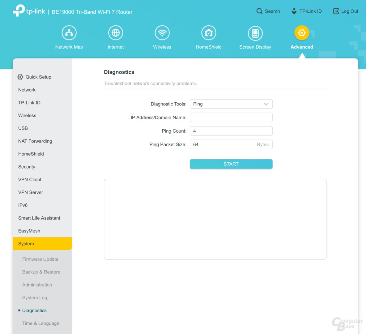 Einstellungen in der Web-Oberfläche des TP-Link Archer BE800