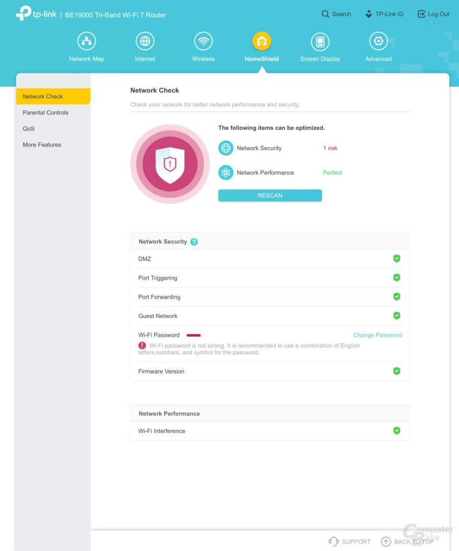 Einstellungen in der Web-Oberfläche des TP-Link Archer BE800