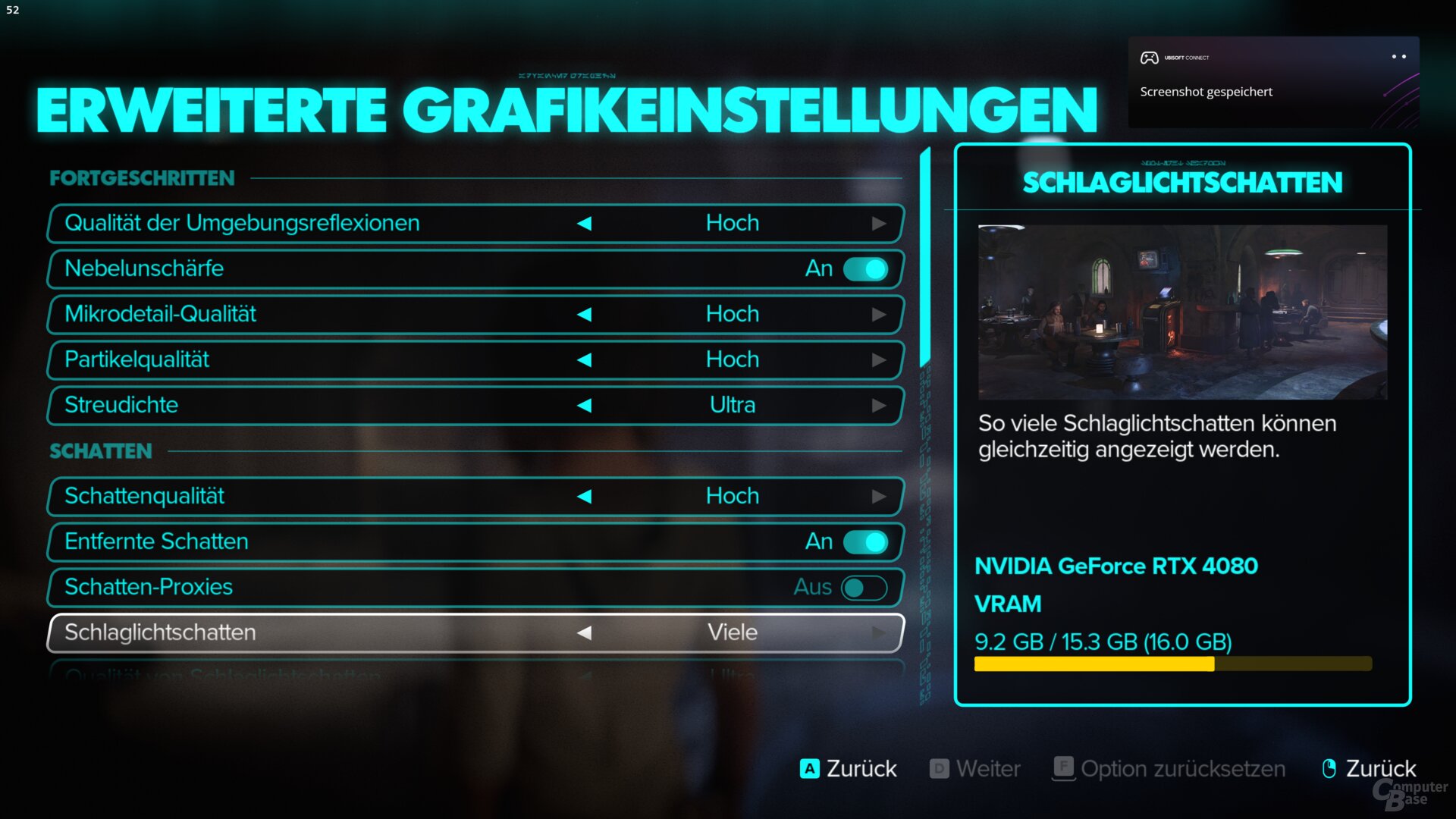 Das Grafikmenü von Star Wars Outlaws