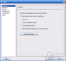 Google Talk Einstellungen – General