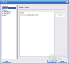 Google Talk Einstellungen – Blocked