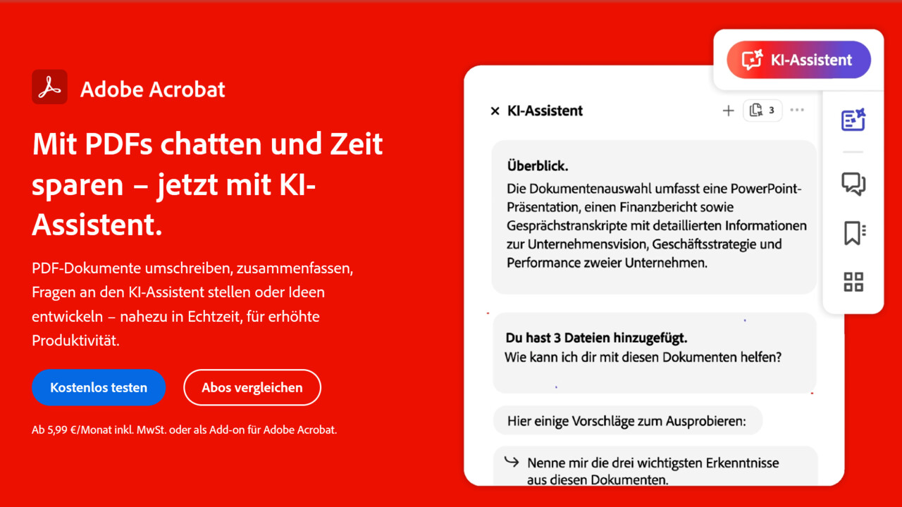 Adobe Acrobat KI-Assistent: So lässt sich mit KI in Uni und Job richtig Zeit sparen! [Anzeige]
