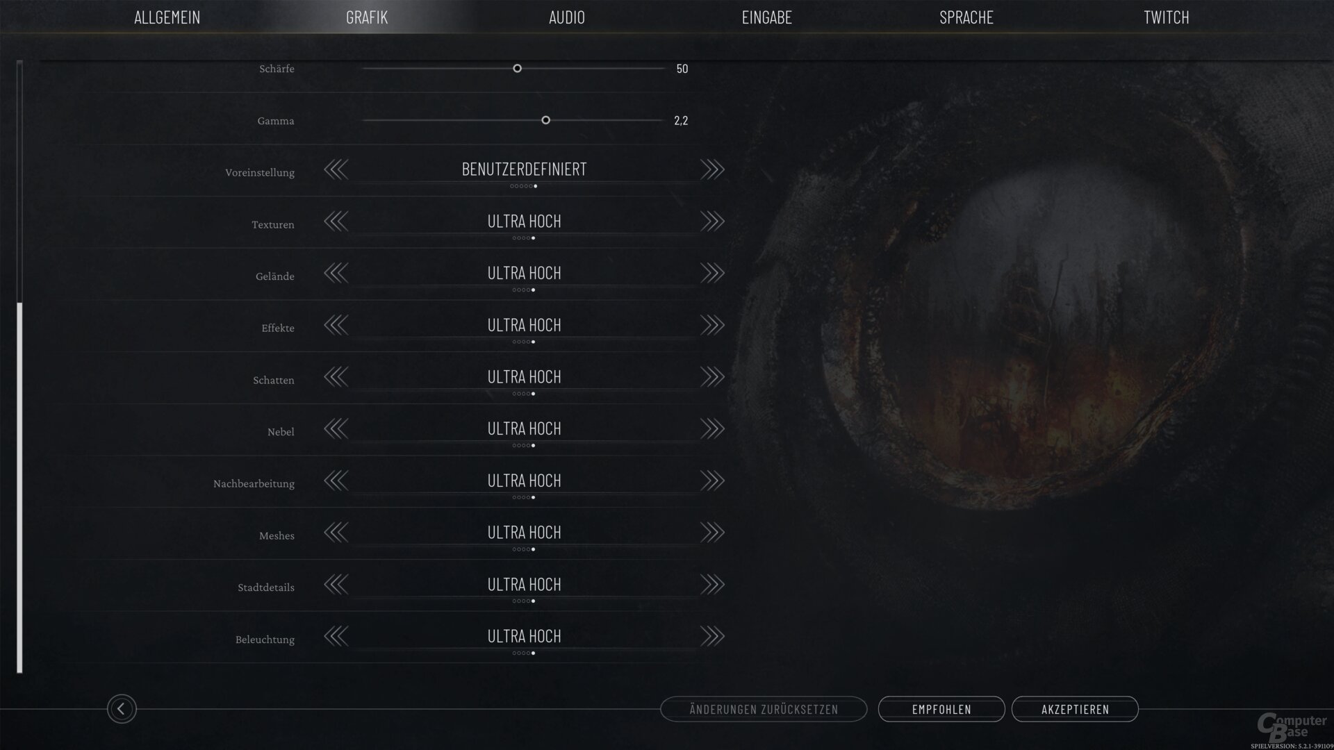 Das Grafikmenü von Frostpunk 2