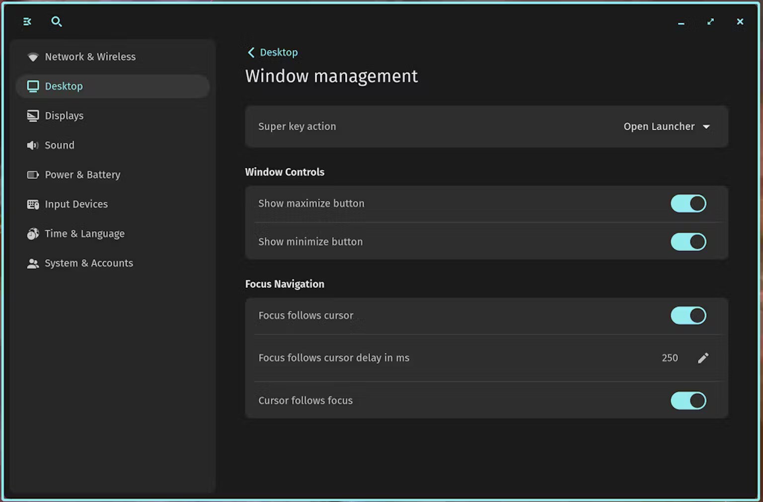 Komfort-Features wie Focus-Follows-Cursor und umgekehrt, wurden eingeführt.