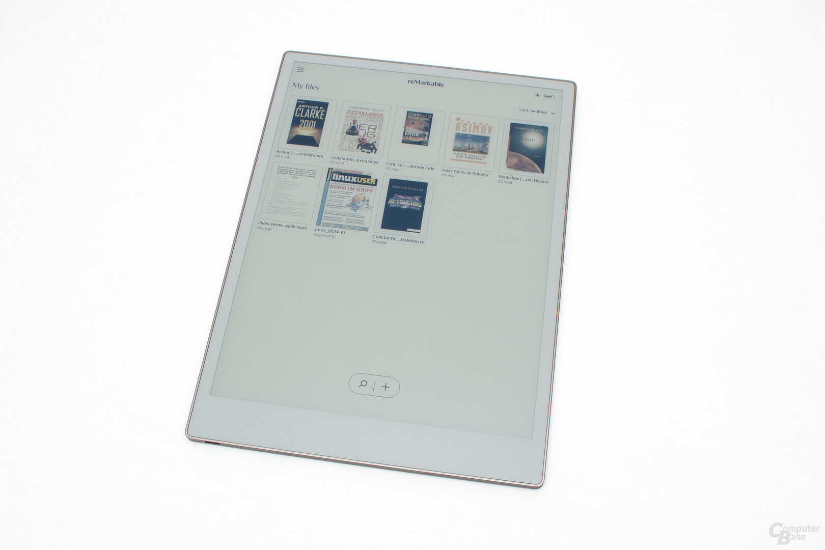 Die Startseite des Paper Pro zeigt nur wenig