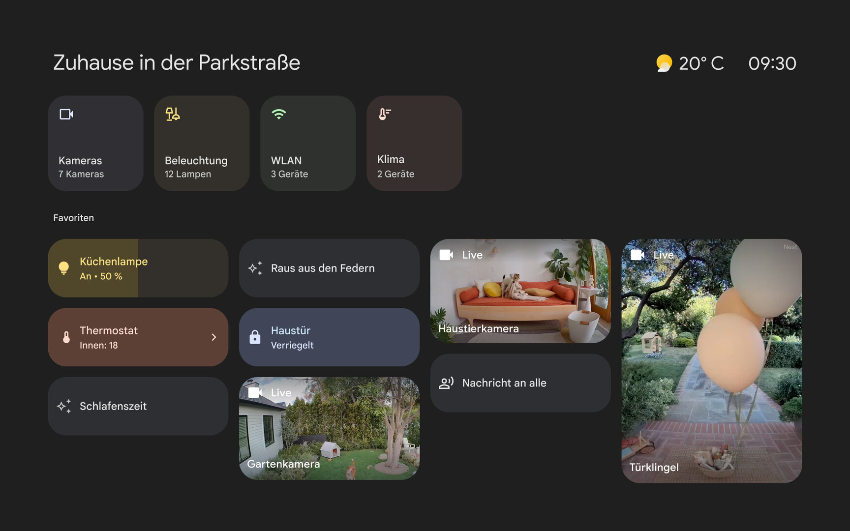 Zugriff auf Smart-Home-Steuerelemente