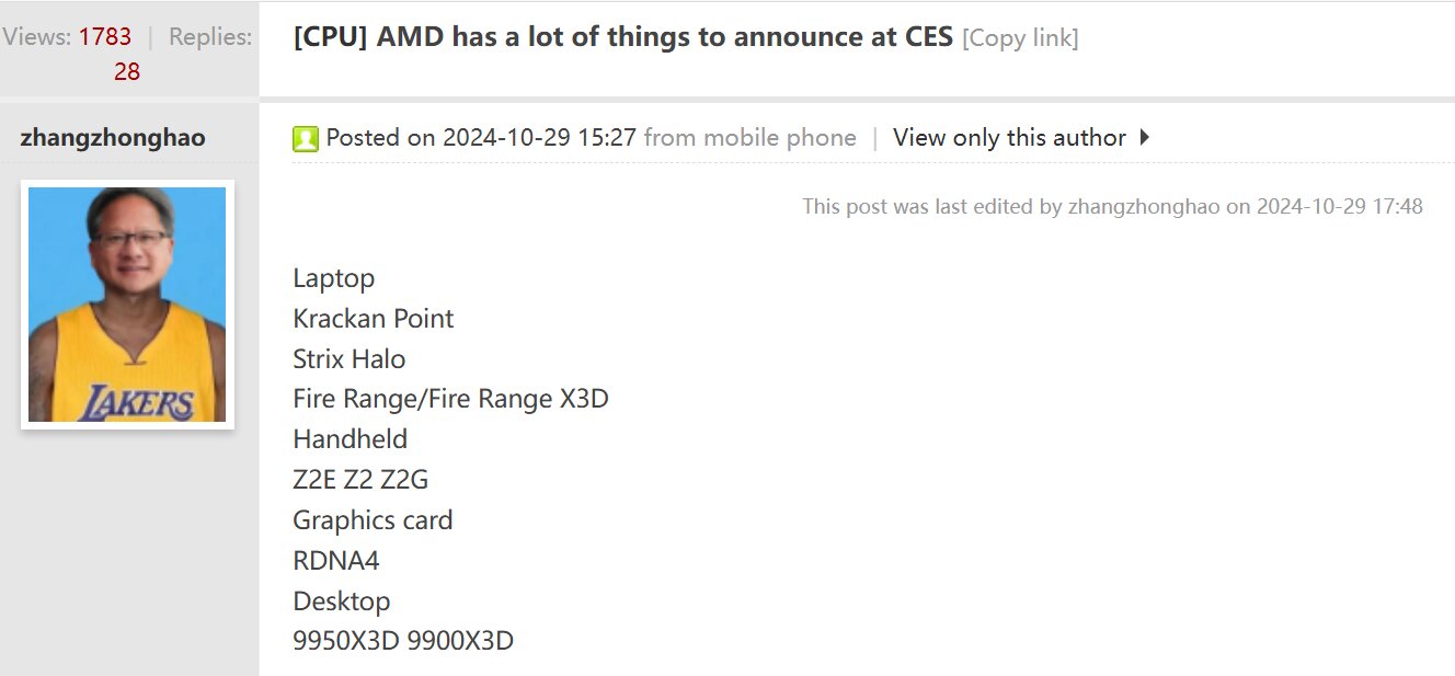Die Liste der angeblichen CES-Themen von AMD