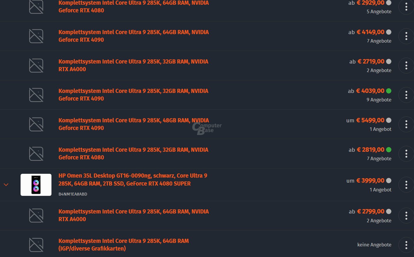 Komplett-PCs mit Core Ultra 9 285K lieferbar