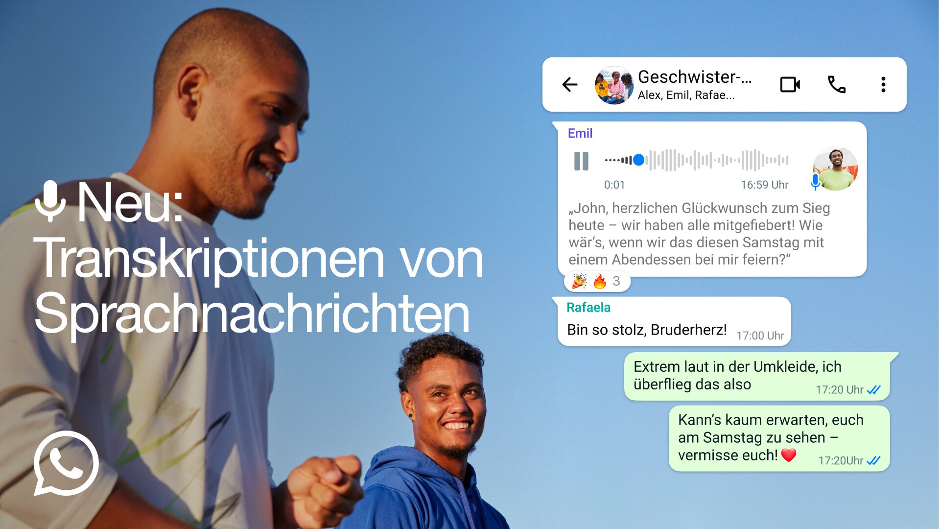 Transkriptionen von Sprachnachrichten in WhatsApp