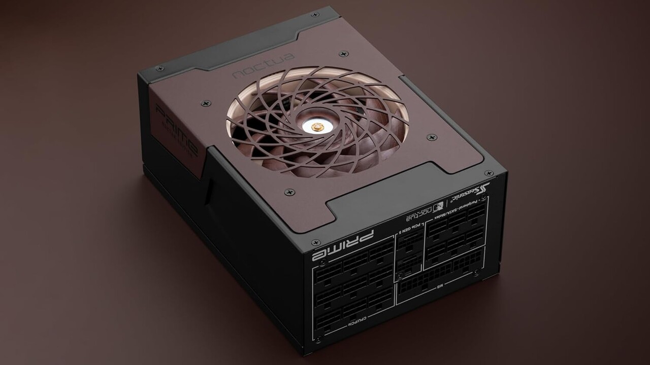 Noctua Edition Netzteil: Das Seasonic Prime TX-1600 ist mit braunem Lüfter leiser