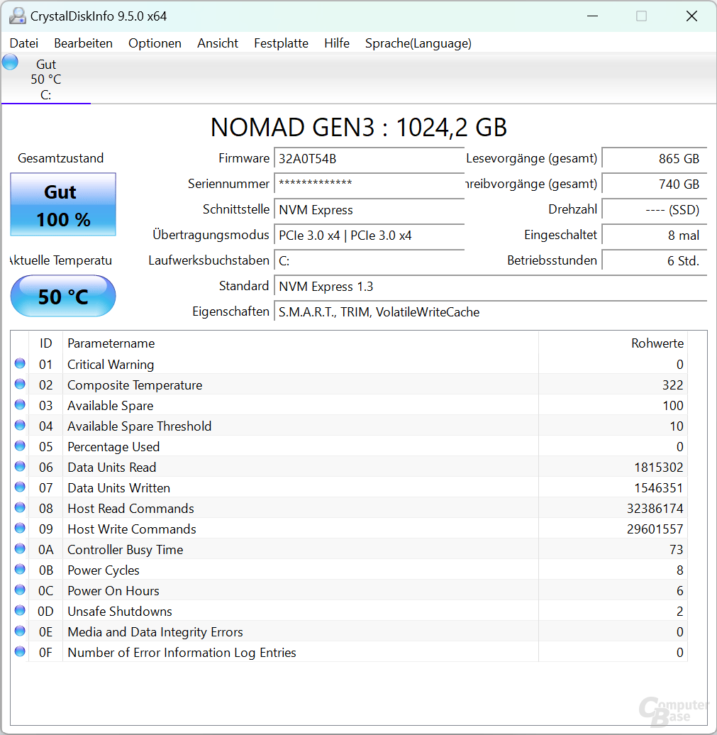 Arctic Senza im Test: Informationen zur verbauten SSD