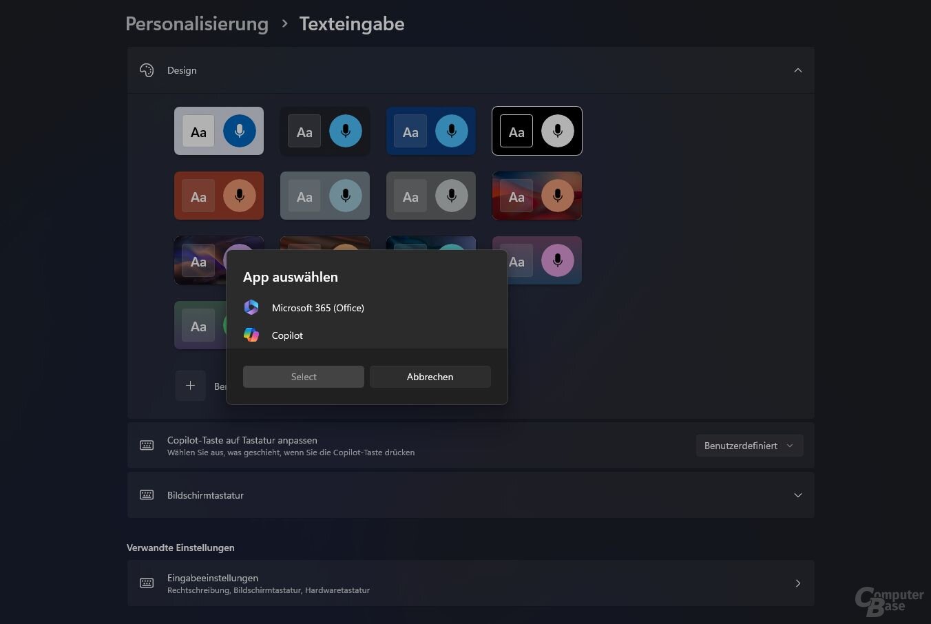 Tasten-Auswahl auf Copilot+-PCs