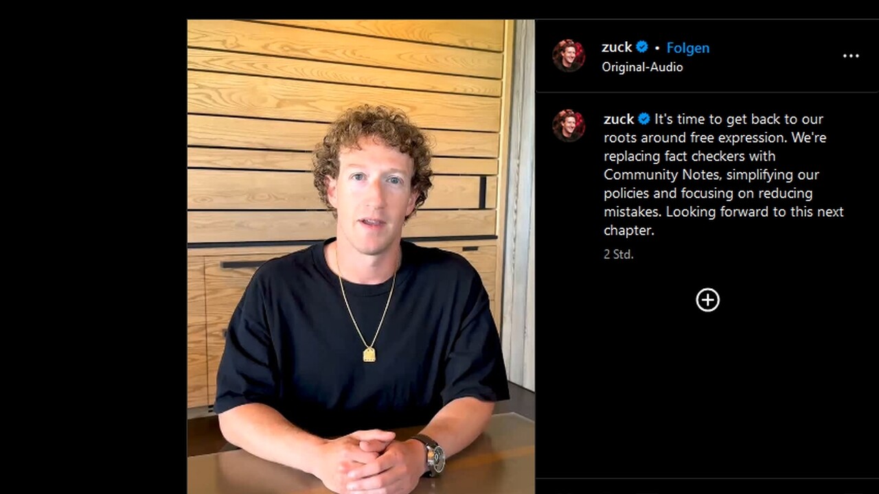 Zuckerbergs neuer Kurs: Weniger Moderation auf Facebook und Instagram