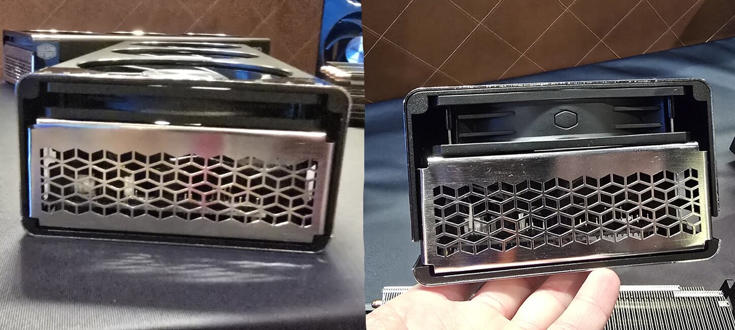 Der Kühlkörper kann schmale oder breitere Lüfter fassen