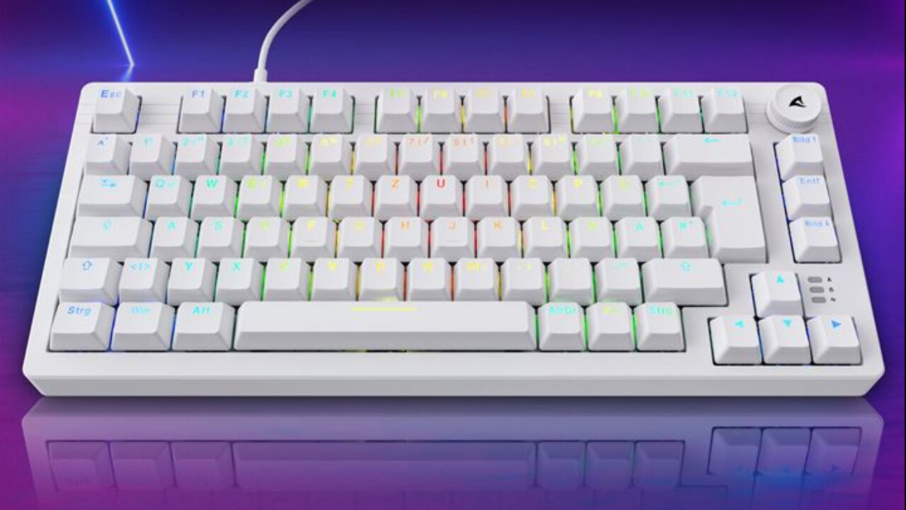 Sharkoon SGK25: 75%-Tastatur tritt als Preiskracher an