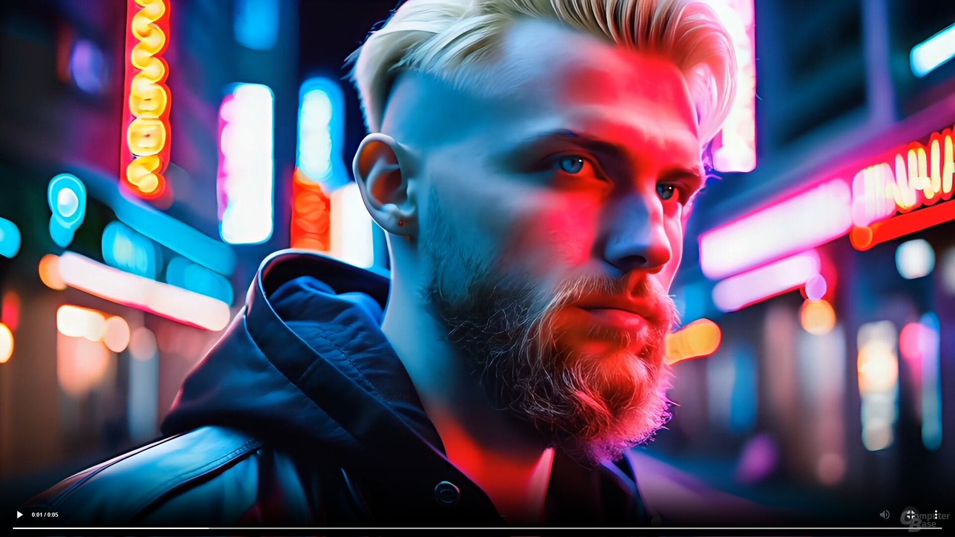 Adobe Firefly Video: Mann im Cyberpunk