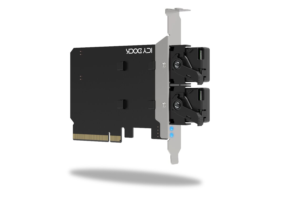 Dual-M.2-Adapter für PCIe-Slot (MB312M4P-B) mit externem Zugang