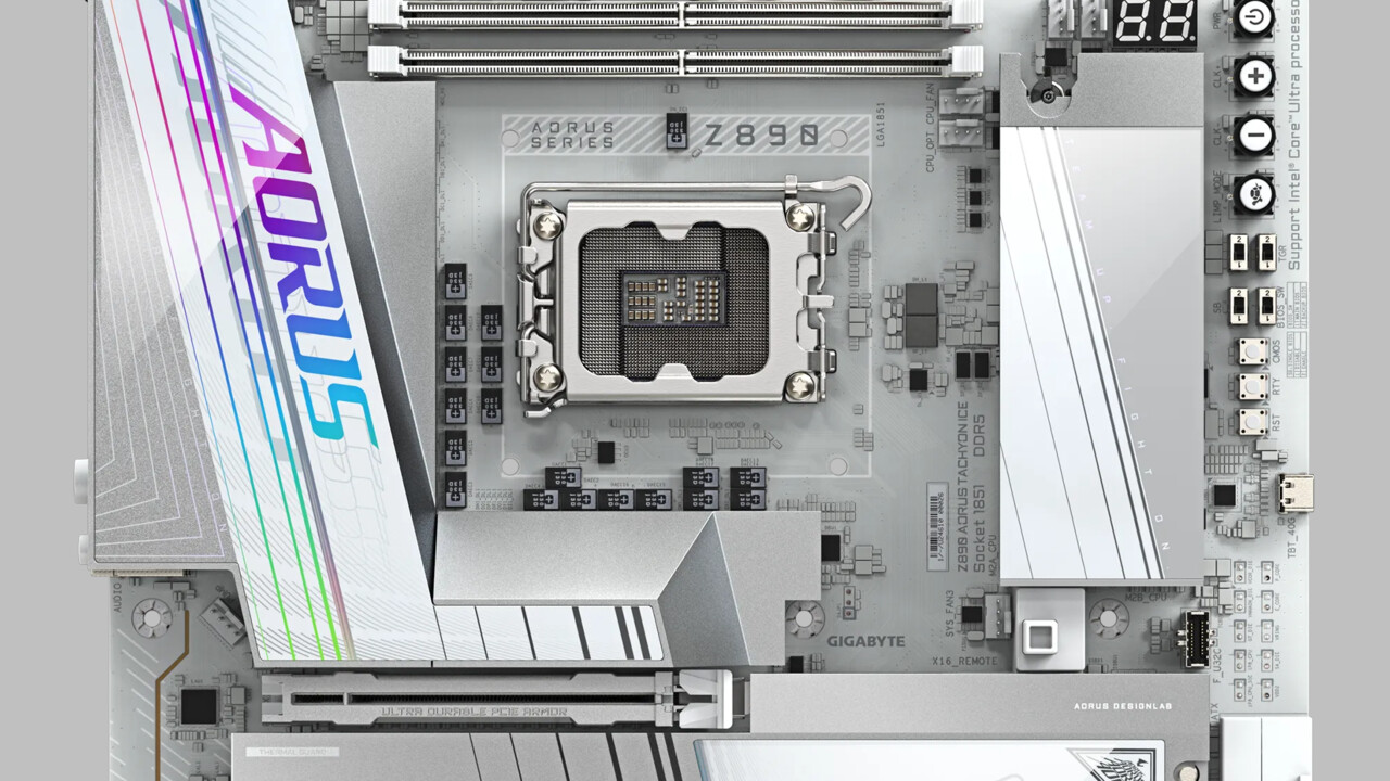 Gigabyte AORUS Tachyon ICE: Neues weißes Overclocking-Mainboard mit Z890-Chipsatz