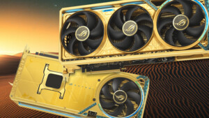 RTX 5090 als Unikat: Asus versteigert goldene Grafikkarte mit Signatur vom Nvidia-Boss
