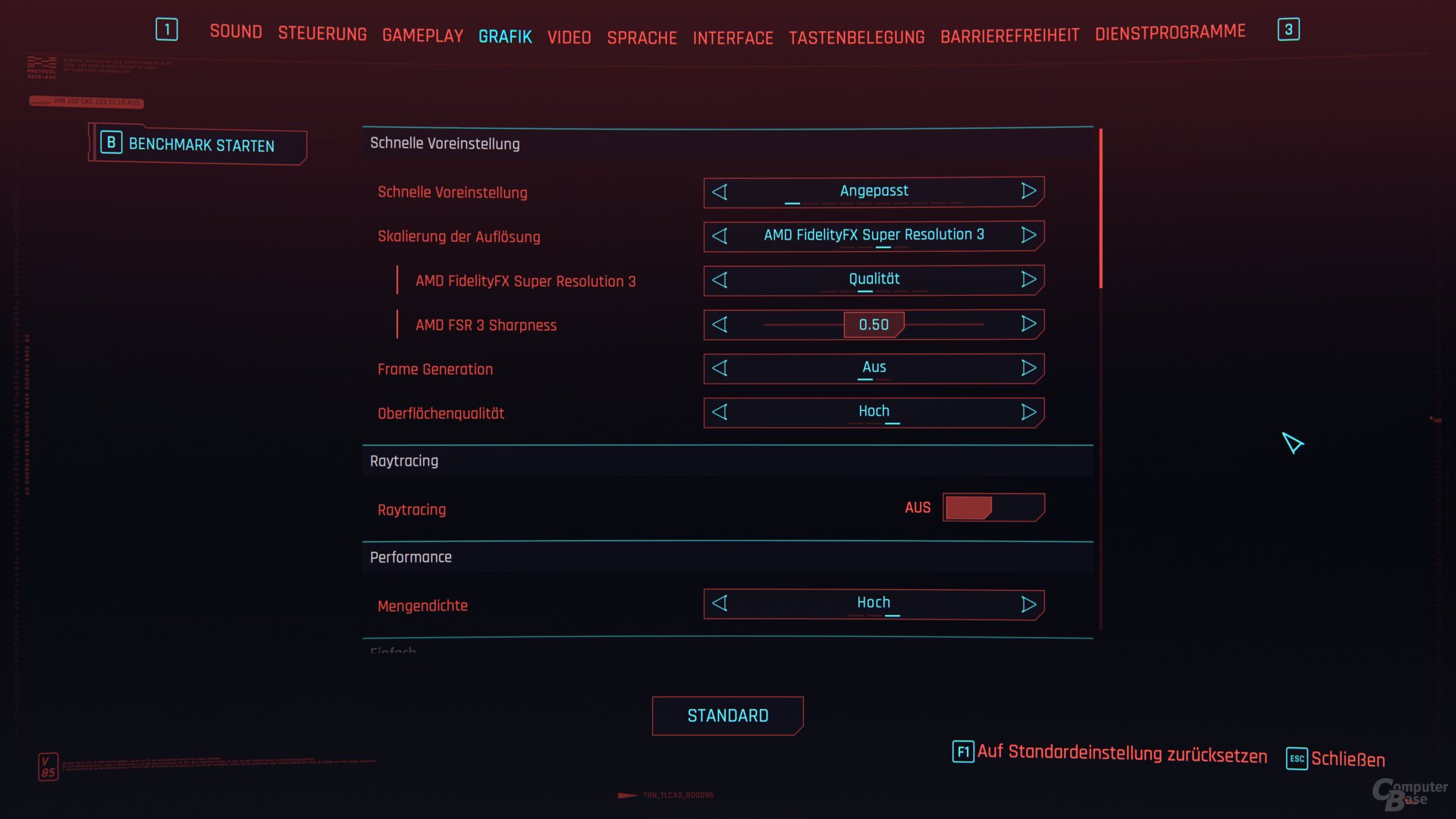Cyberpunk 2077 – Einstellungen 1