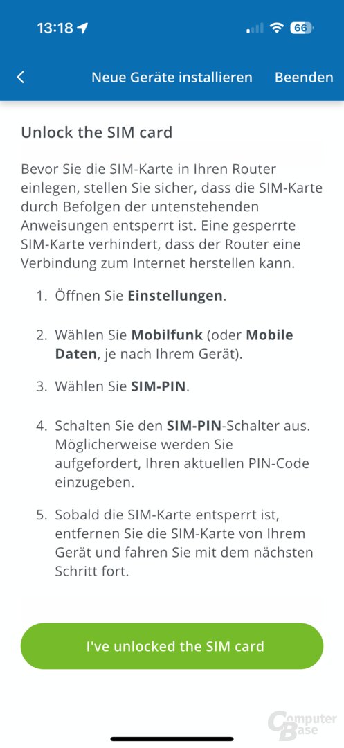 Einrichtung des Devolo WiFi 6 Router 3600 5G LTE in der App