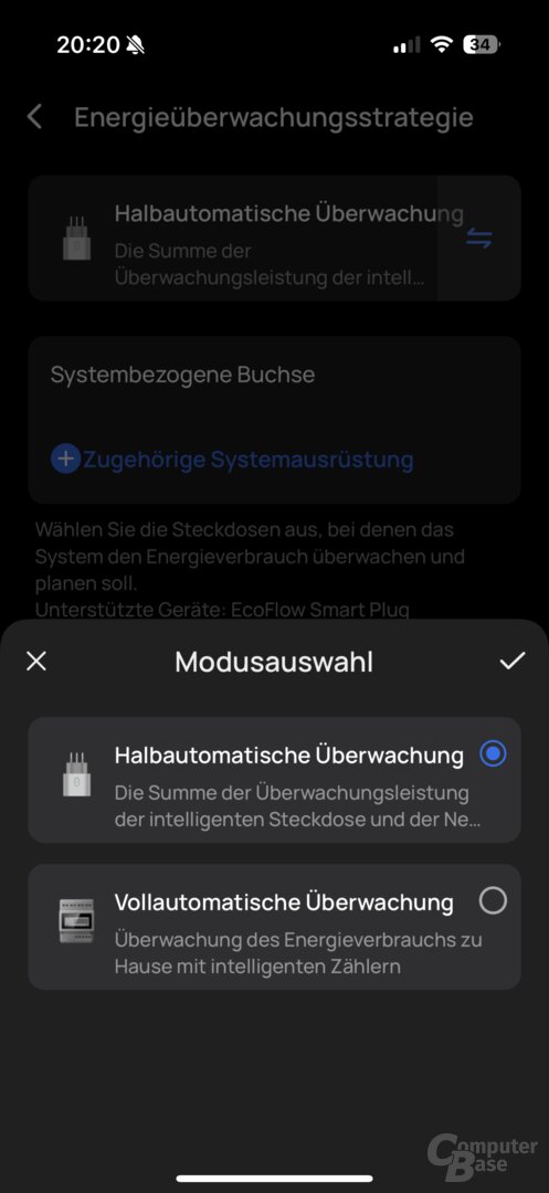EcoFlow Stream: Modusauswahl für die Einspeisung ins Hausnetz
