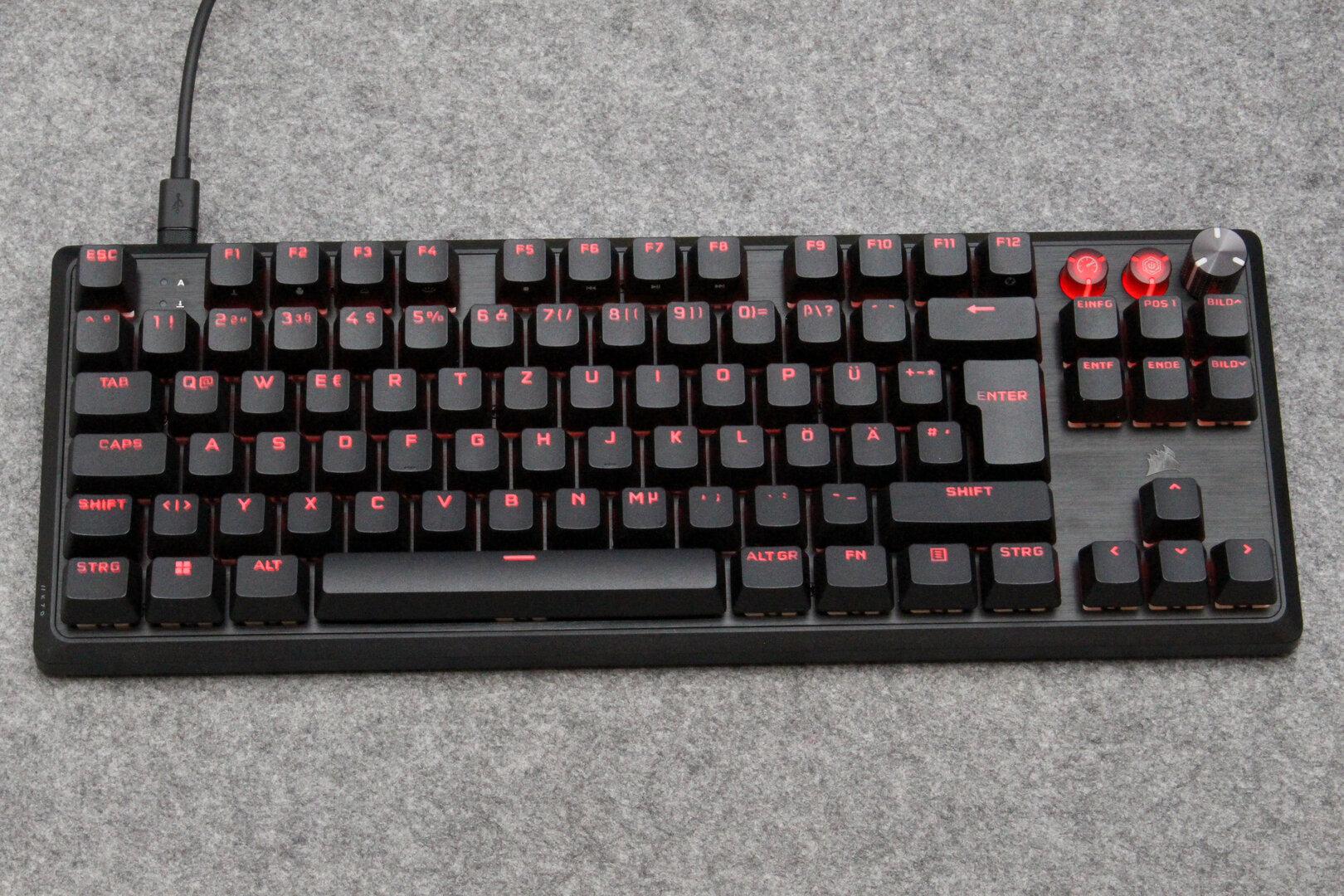 Die Taster werden gut ausgeleuchtet