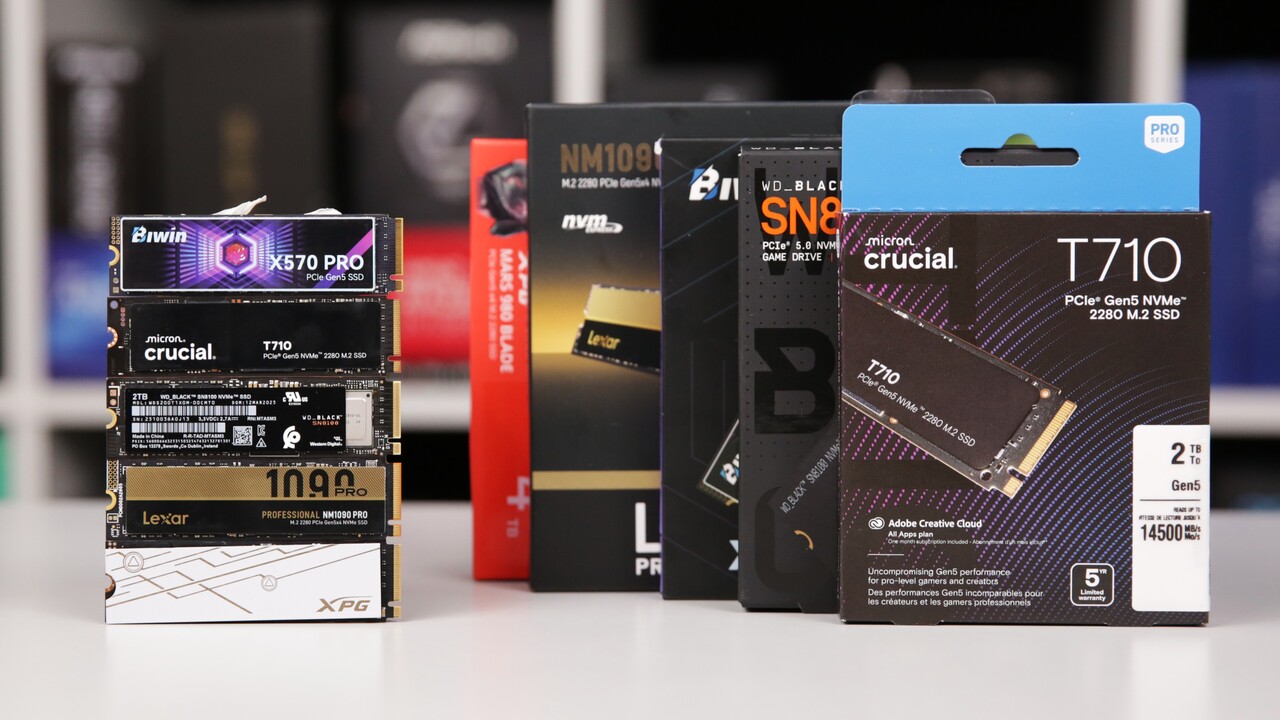 Alle gegen die WD_Black SN8100: Biwin X570 Pro, Lexar NM1090 Pro, XPG Mars 980 Blade, Crucial T710