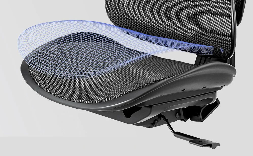 Wasserfallförmige Sitzfläche mit erstklassigem Mesh-Design für Komfort und Langlebigkeit