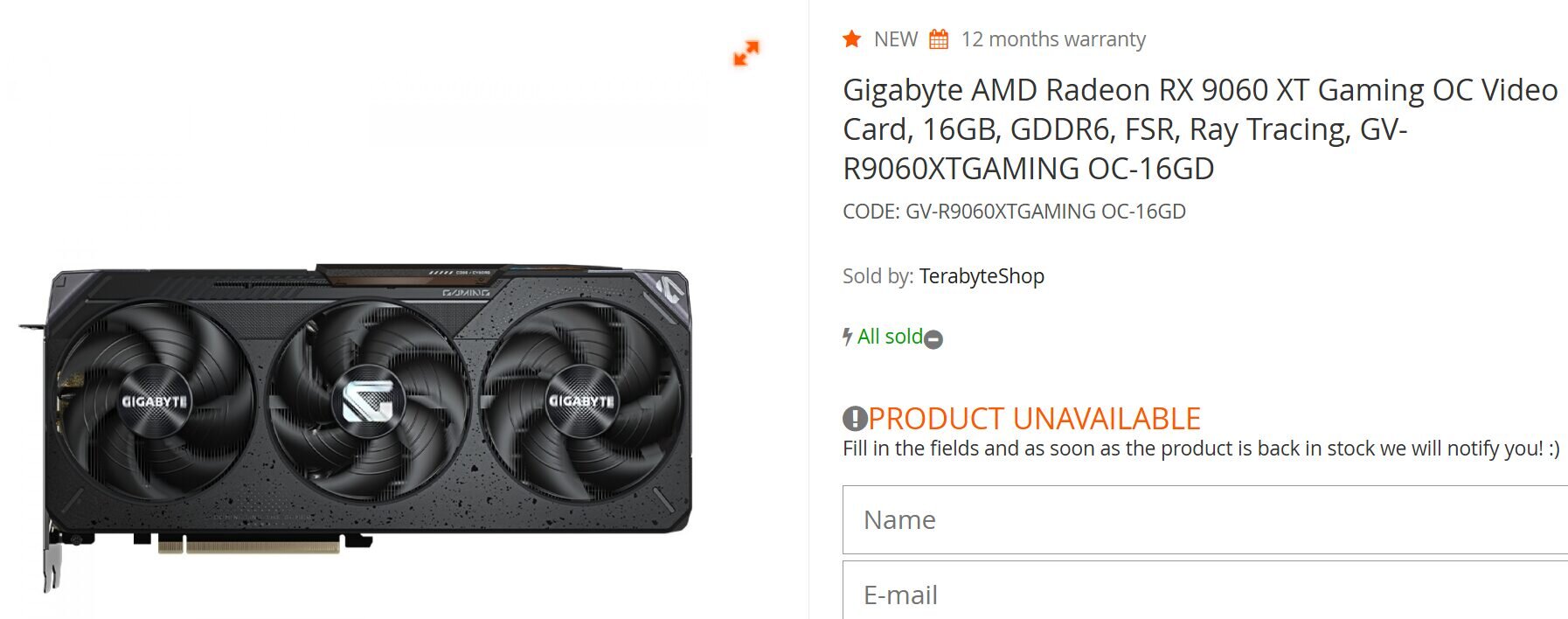 Gigabyte RX 9060 XT bei Händler