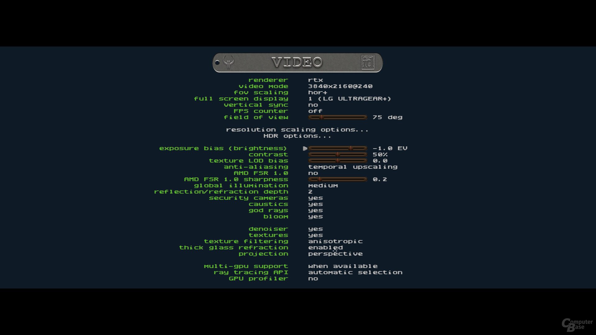 Quake 2 RTX – Einstellungen