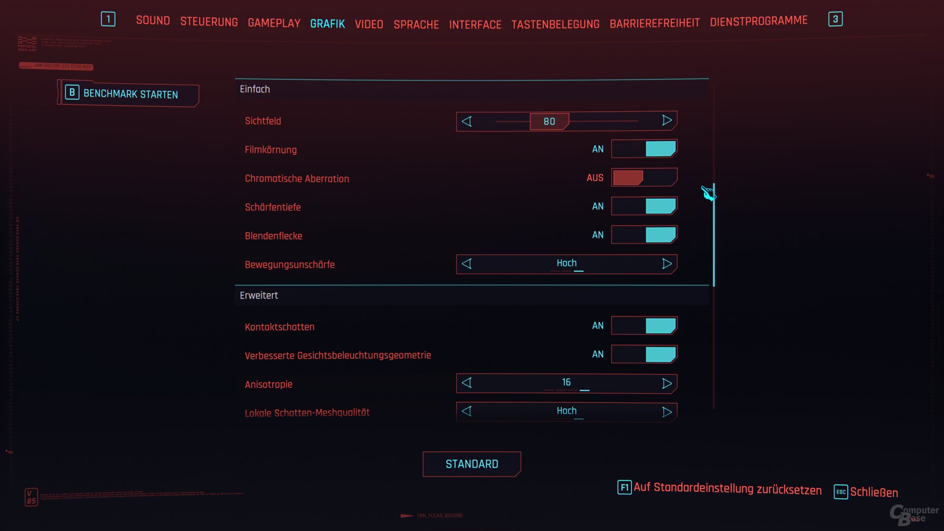 Cyberpunk 2077 – Einstellungen 2