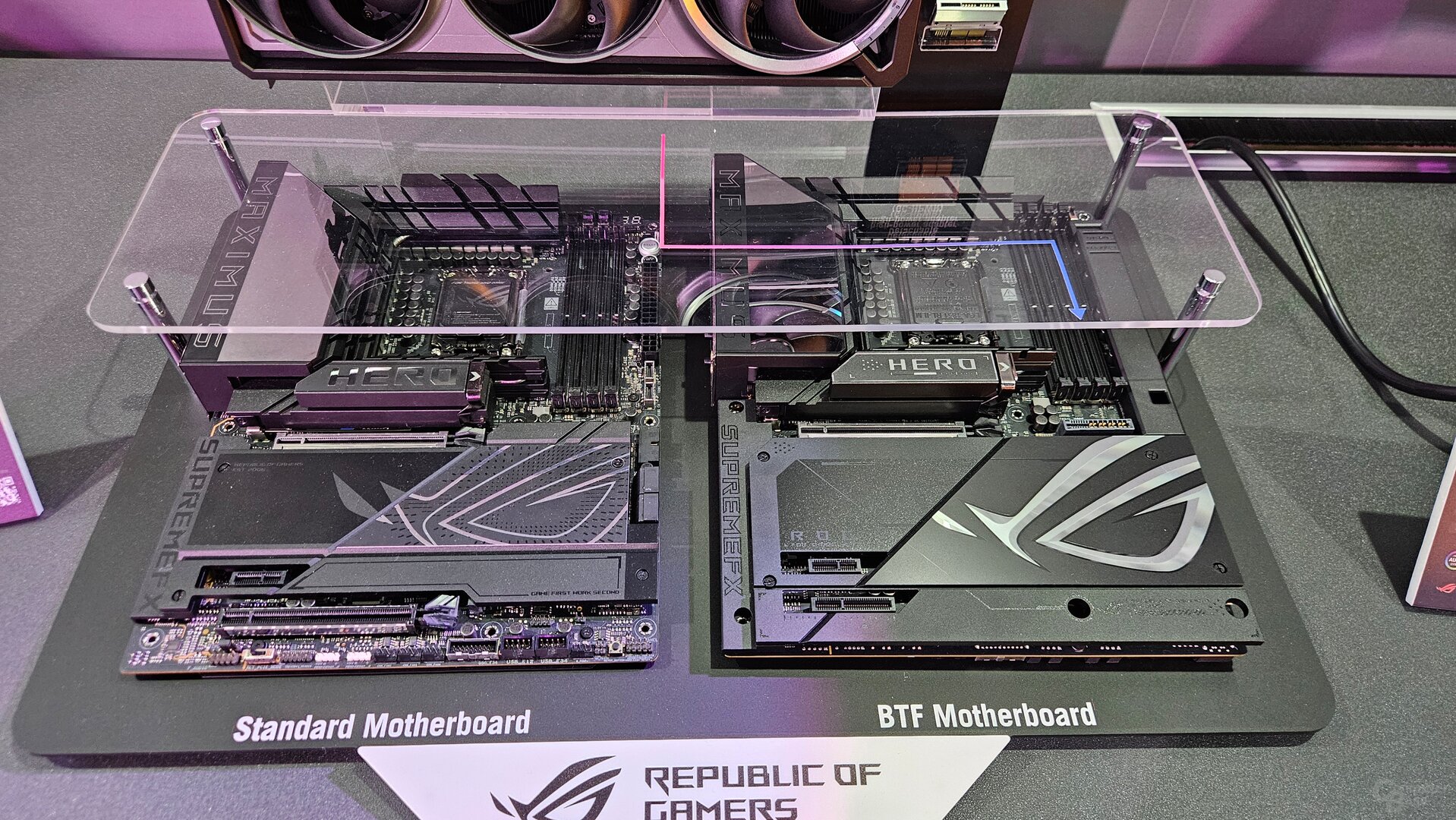 Asus BTF: Strom für Board und Grafikkarte von der Rückseite