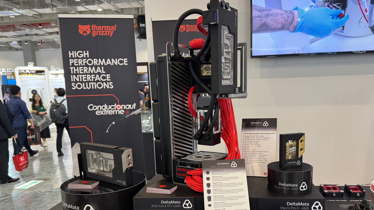 Thermal Grizzly: DeltaMate-Wasserkühlung und der8enchtable zur Computex